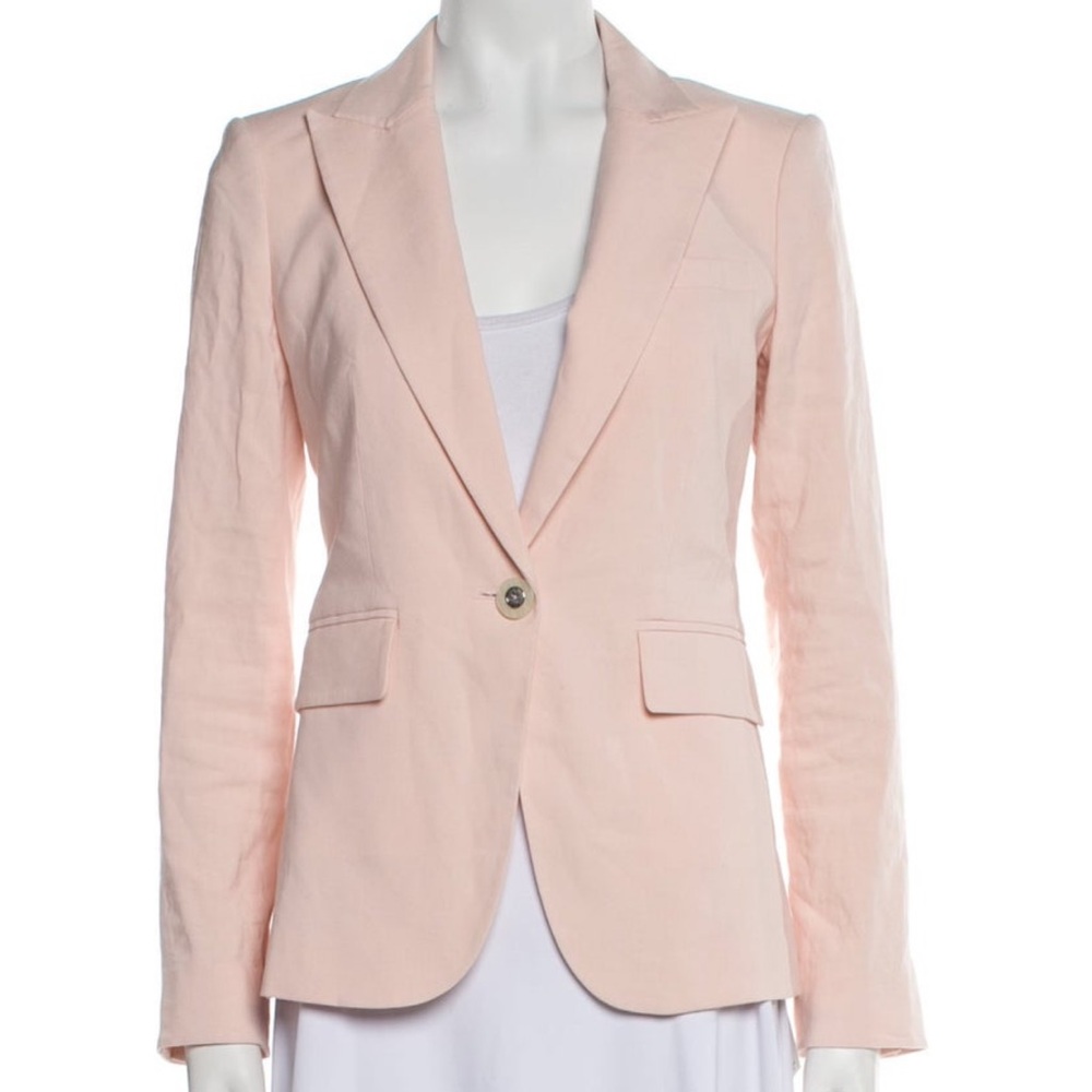 Veronica Beard Pink Linen Cutaway Dickey Jacket NWOT - Picture 7 of 11